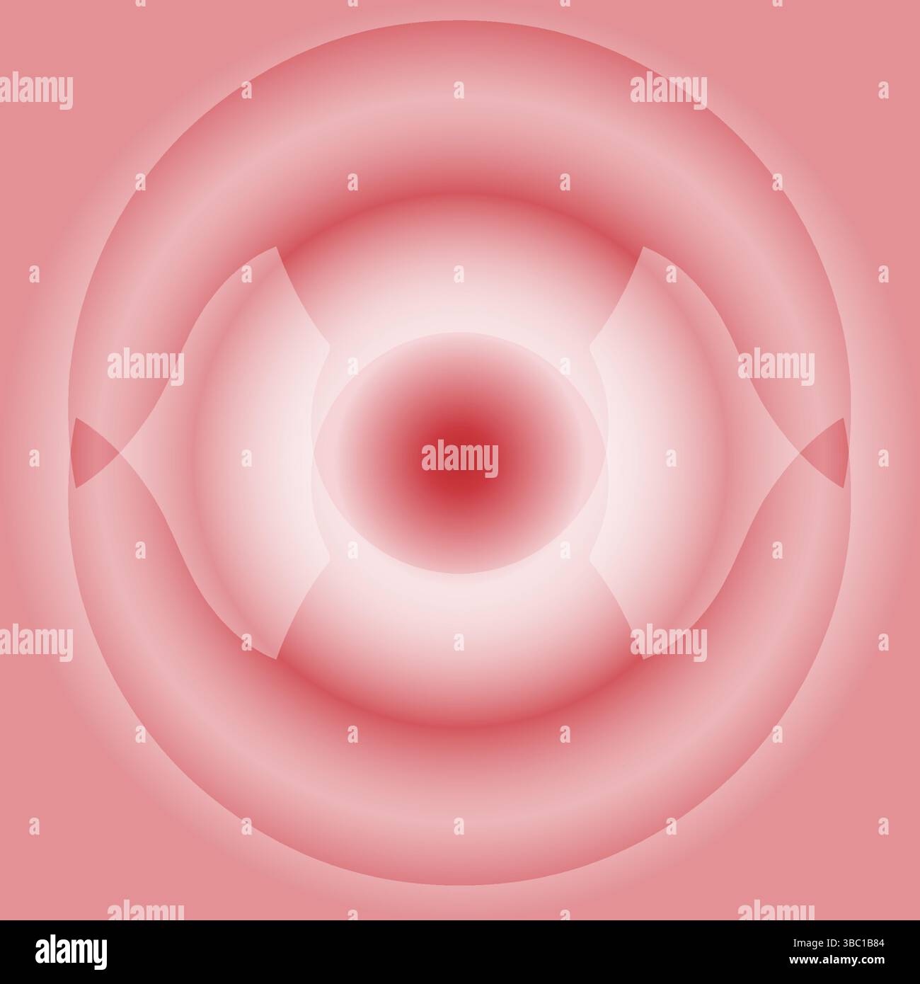 Cercles concentriques abstraits rose et blanc Illustration de Vecteur