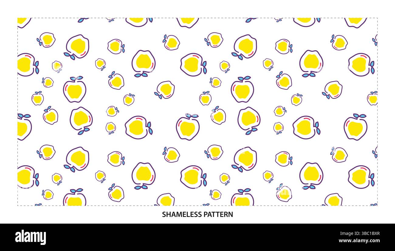 Joyeux motif sans couture jaune Apple Outline pour des motifs mignons et fruités Illustration de Vecteur Joyeux motif sans couture jaune Apple Outline pour des motifs mignons et fruités Illustration de Vecteur