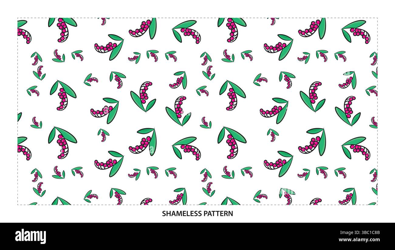 Motif sans couture Cute Pink Berry et Green Leaf pour les conceptions de la nature Illustration de Vecteur Motif sans couture Cute Pink Berry et Green Leaf pour les conceptions de la nature Illustration de Vecteur