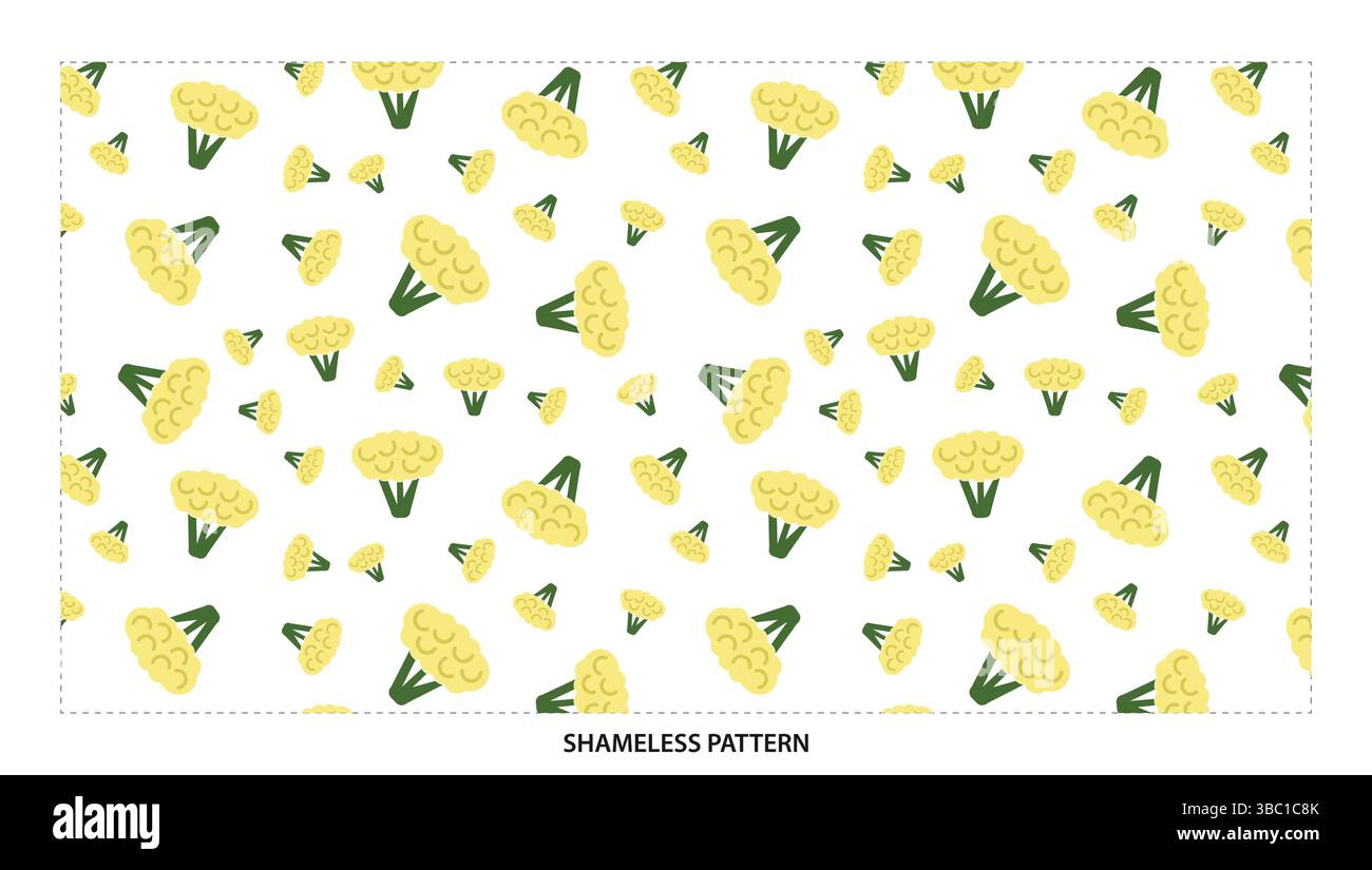 Motif sans couture de brocoli Cartoon mignon pour des conceptions alimentaires saines Illustration de Vecteur