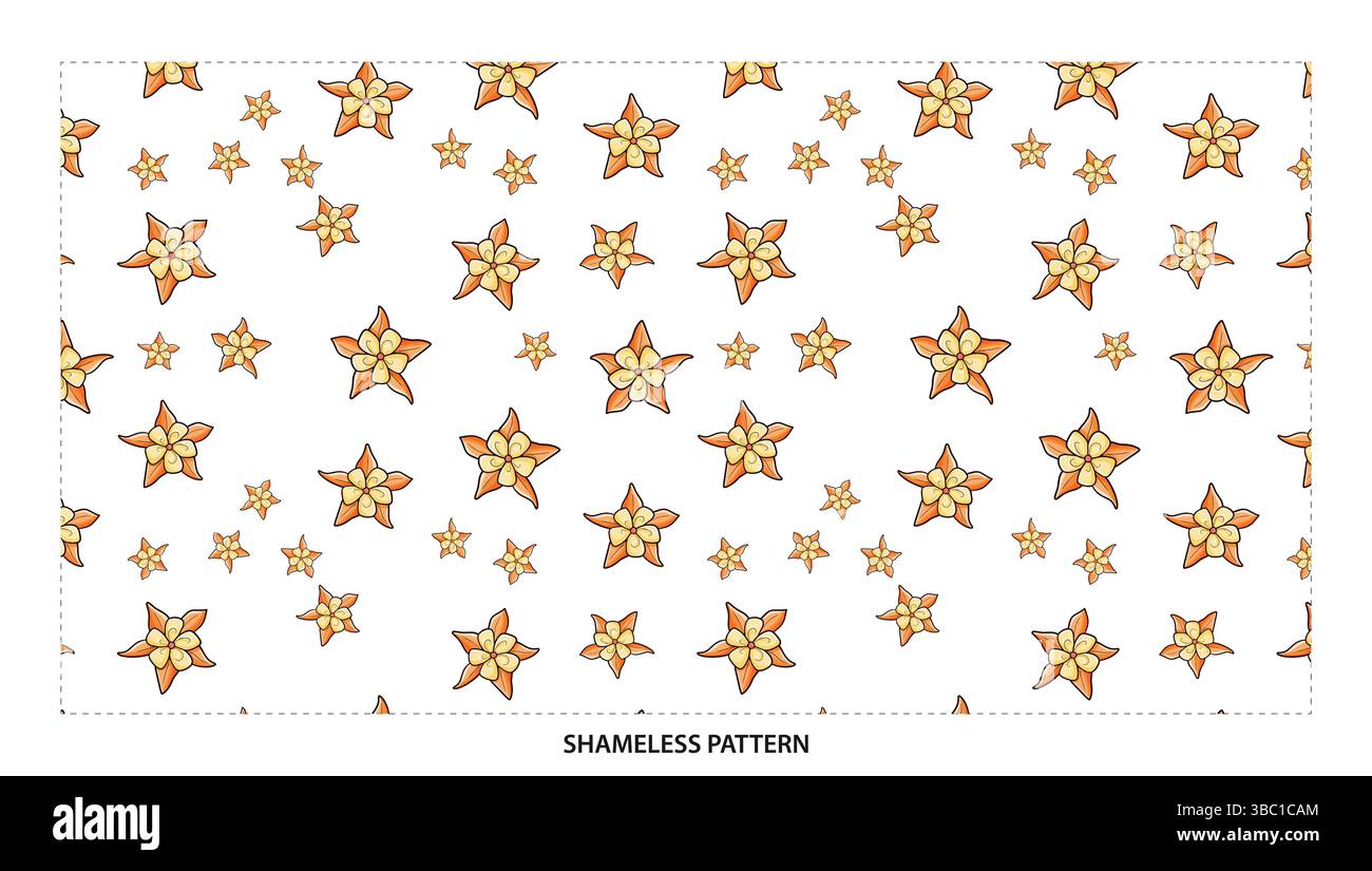 Motif joyeux de fleur d'étoile orange et jaune sans couture pour des motifs festifs Illustration de Vecteur Motif joyeux de fleur d'étoile orange et jaune sans couture pour des motifs festifs Illustration de Vecteur