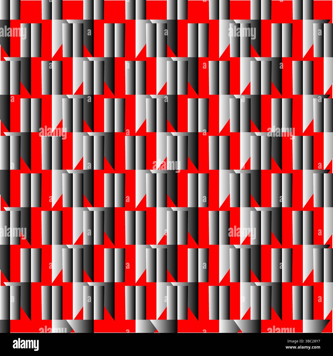 Motif géométrique sans couture abstrait 3D. Papier peint coloré à rayures de boîte. Vecteur de motif de mosaïque rectangulaire. Conception pour les revêtements de sol, la mode, les œuvres d'art de poterie Illustration de Vecteur