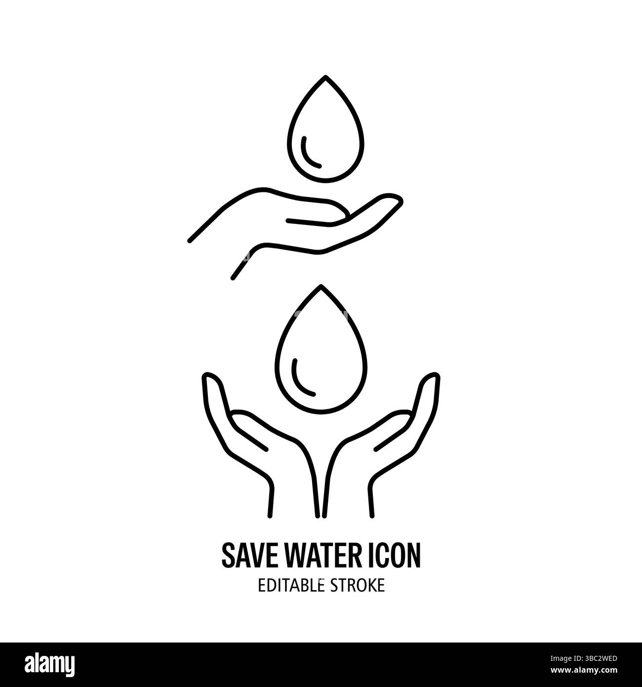 icône save water avec fond blanc. Style de contour modifiable pour le Web, l'application, la présentation et l'infographie Illustration de Vecteur