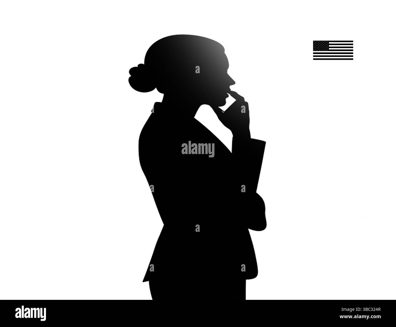 Silhouette d'une femme pensante – illustration vectorielle de concept d'entreprise Illustration de Vecteur