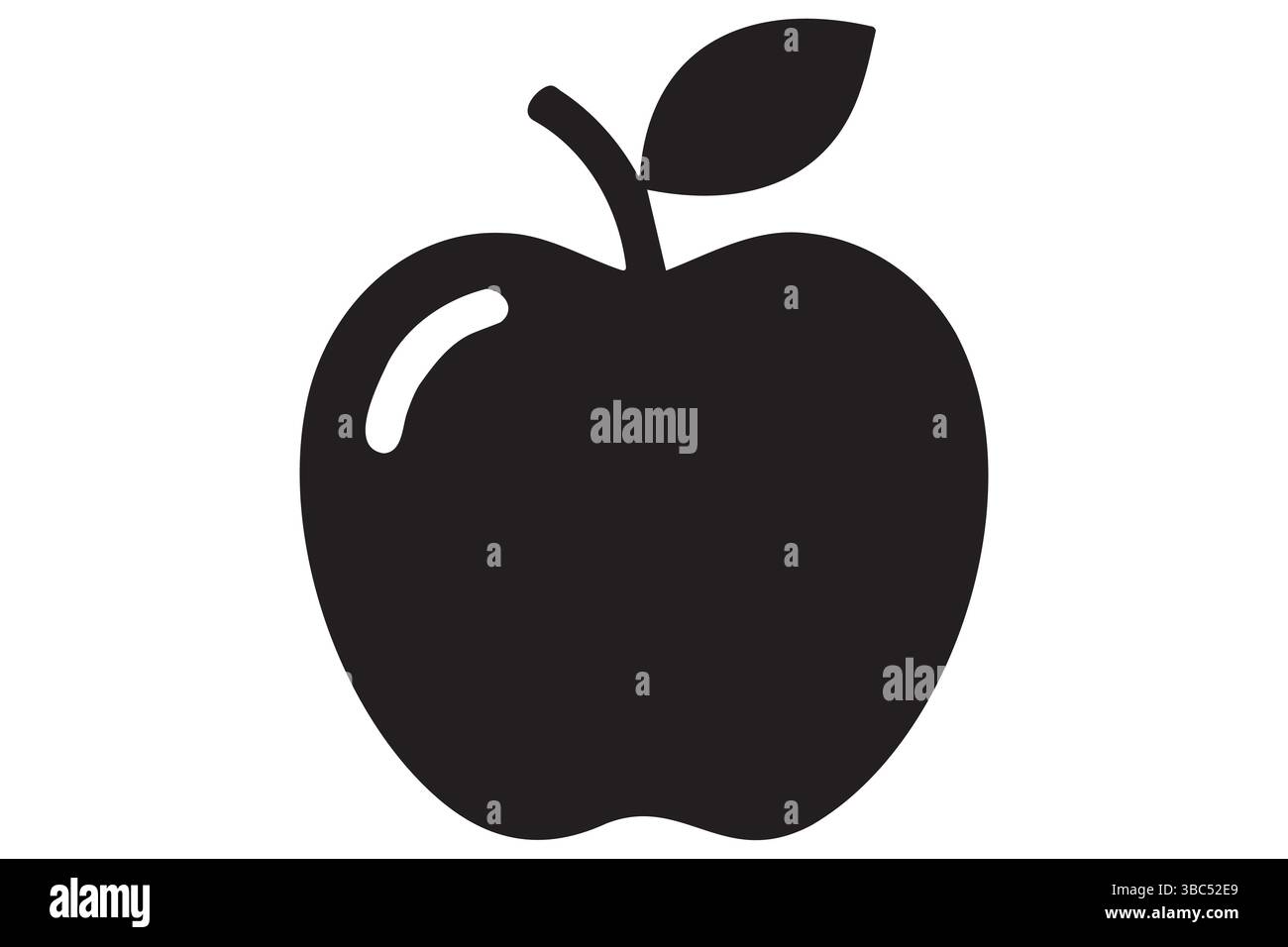 Icône pomme symbole silhouette conception illustration vectorielle isolée Illustration de Vecteur