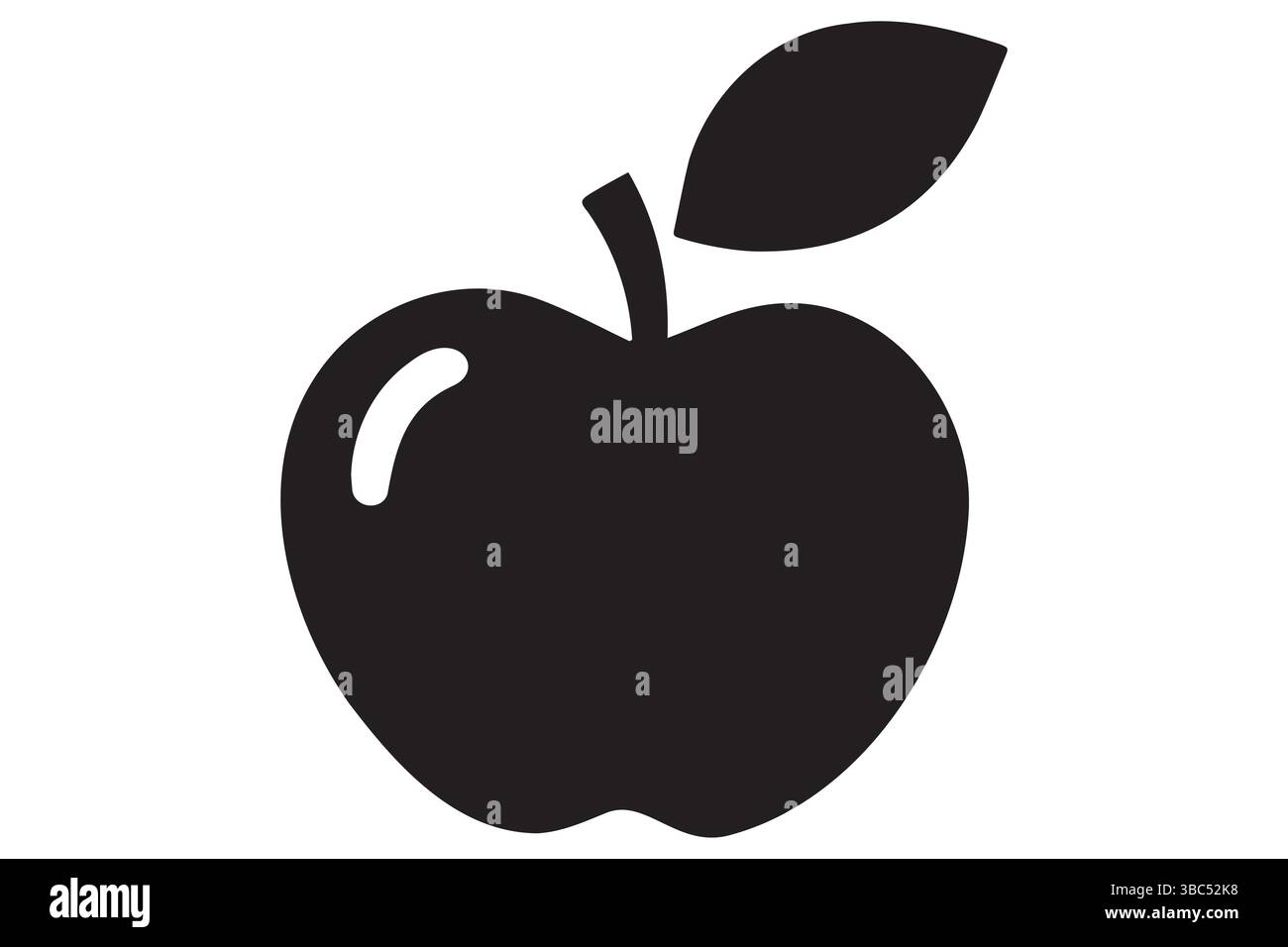 Icône pomme symbole silhouette conception illustration vectorielle isolée Illustration de Vecteur