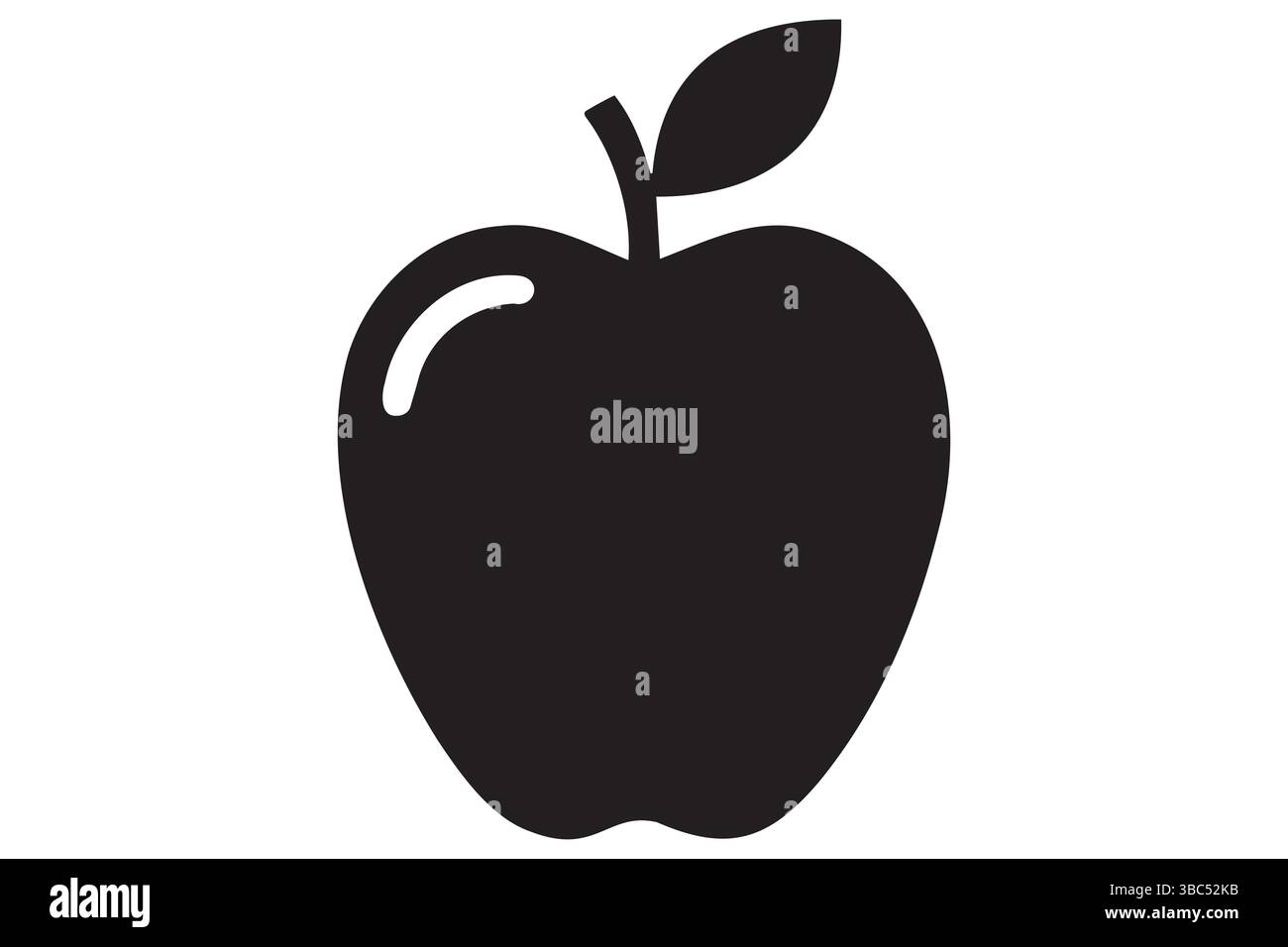 Icône pomme symbole silhouette conception illustration vectorielle isolée Illustration de Vecteur