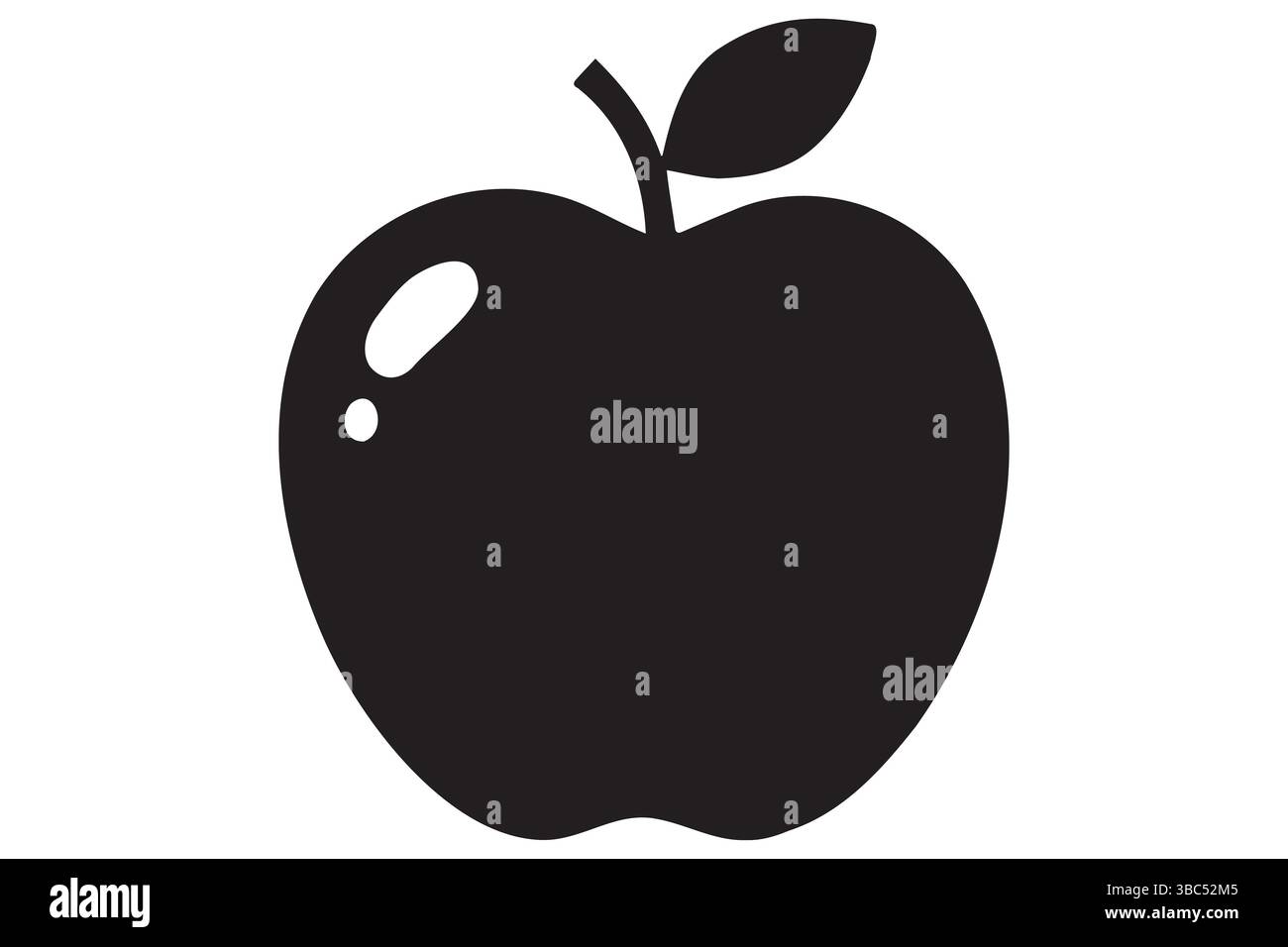 Icône pomme symbole silhouette conception illustration vectorielle isolée Illustration de Vecteur