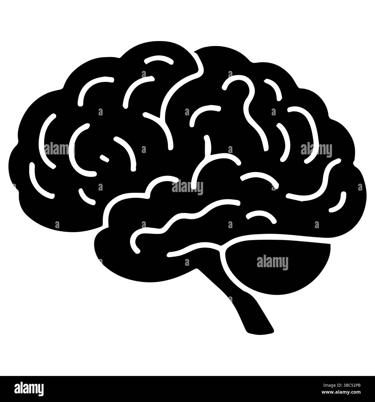 Silhouette de cerveau humain illustration simple sur fond blanc Illustration de Vecteur