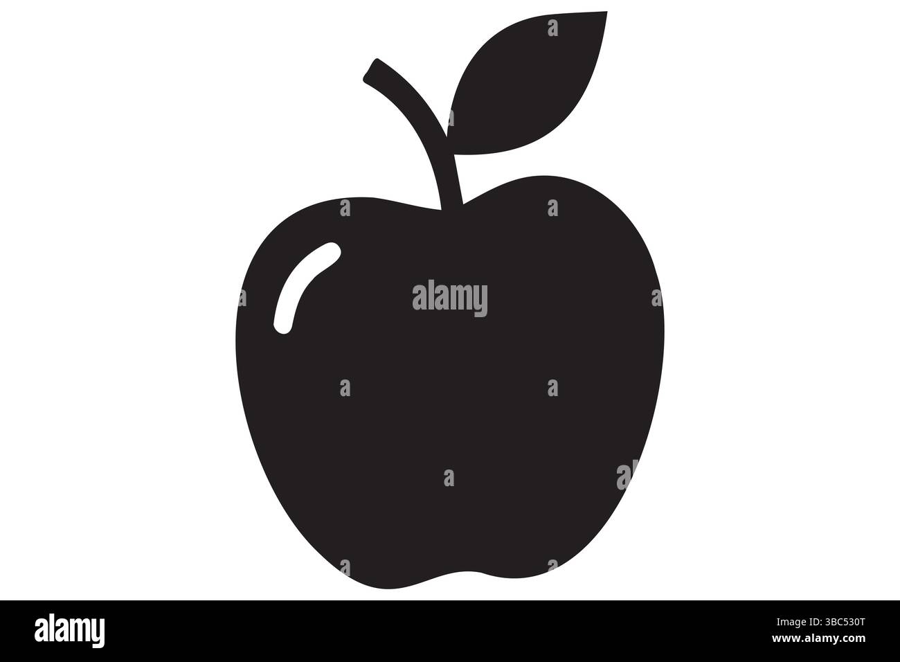 Icône pomme symbole silhouette conception illustration vectorielle isolée Illustration de Vecteur