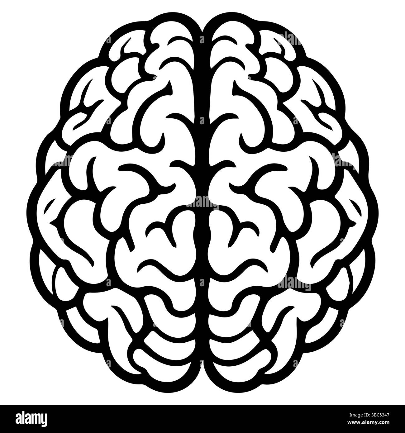Silhouette de cerveau humain illustration simple sur fond blanc Illustration de Vecteur