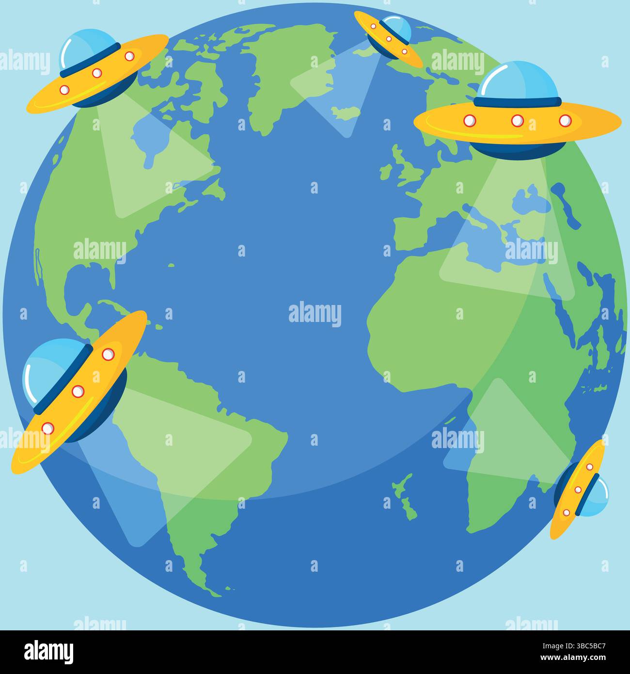 Journée mondiale des OVNIS ou élément graphique d'invasion extraterrestre avec de l'espace au centre pour votre texte Illustration de Vecteur