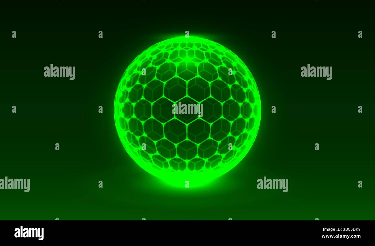 Bouclier de sphère avec hexagone, boule cyber Protect. Vecteur Illustration de Vecteur