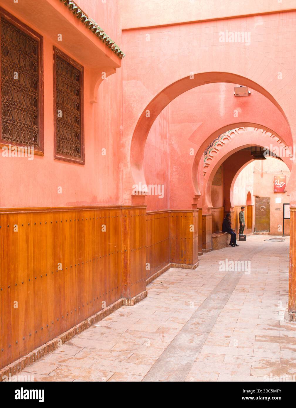 Maroc, Marrakech, Madrasa Ben Youssef, école islamique, Banque D'Images