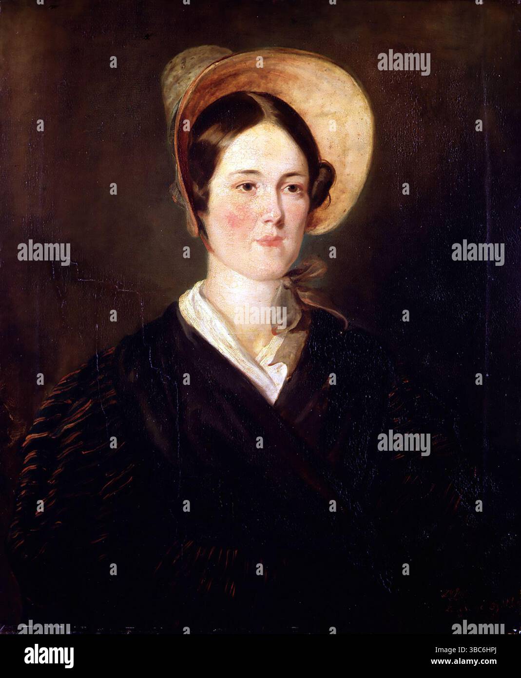 Grace Darling, Grace Horsley Darling (1815 – 1842) fille du gardien de phare anglais. Tableau de Thomas Musgrave Joy Banque D'Images