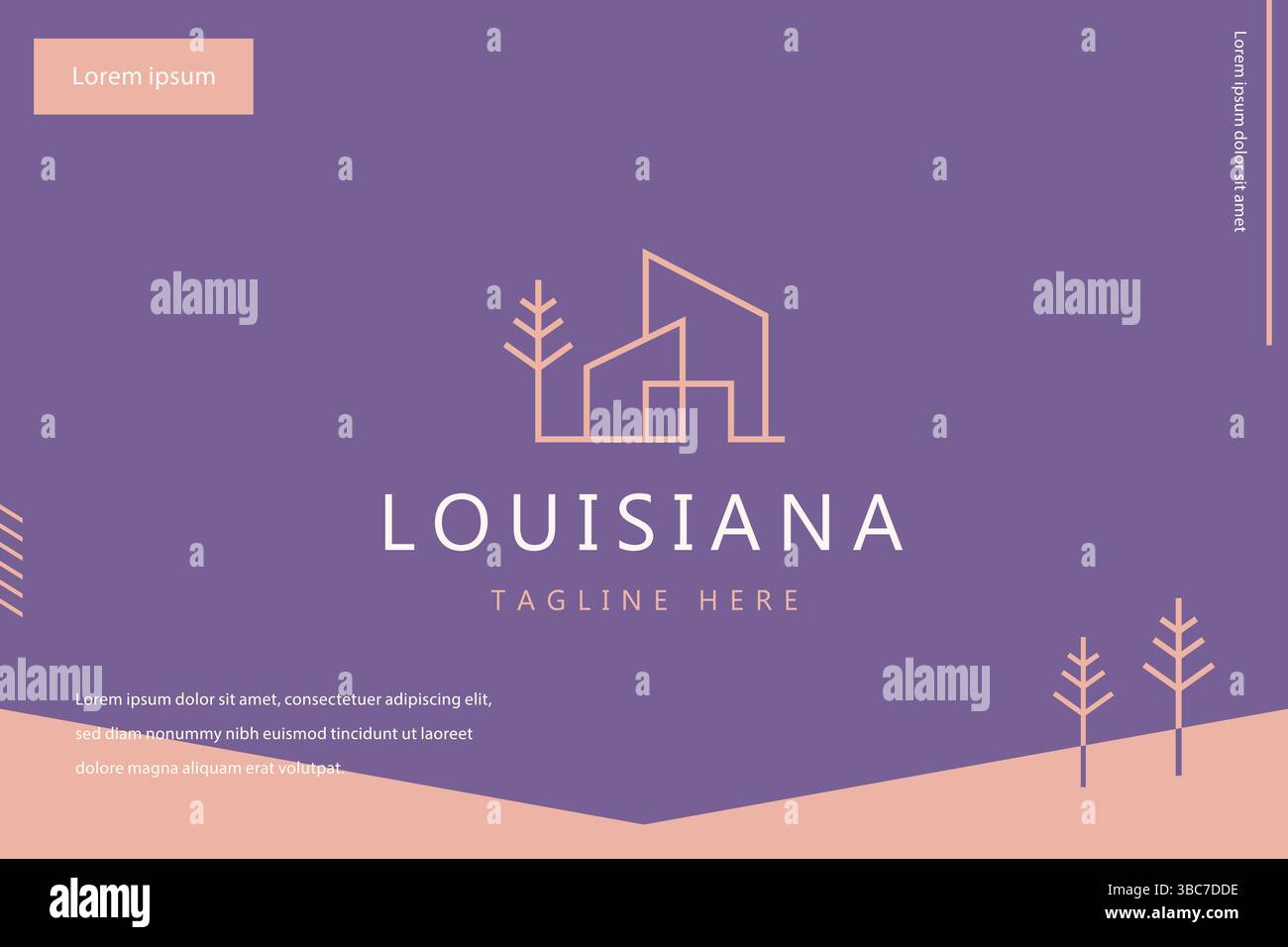 Logo extérieur bâtiment Home Design nature concept. Stratégie de marque Web et contexte de présentation. Illustration de Vecteur