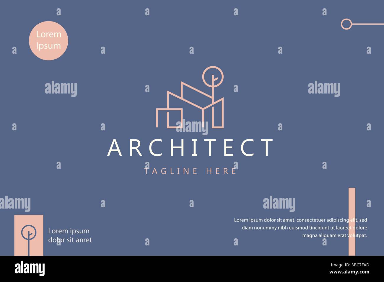 Home architecture logo minimaliste et naturel. Concept abstrait de design moderne. Stratégie de marque Web et contexte de présentation. Illustration de Vecteur