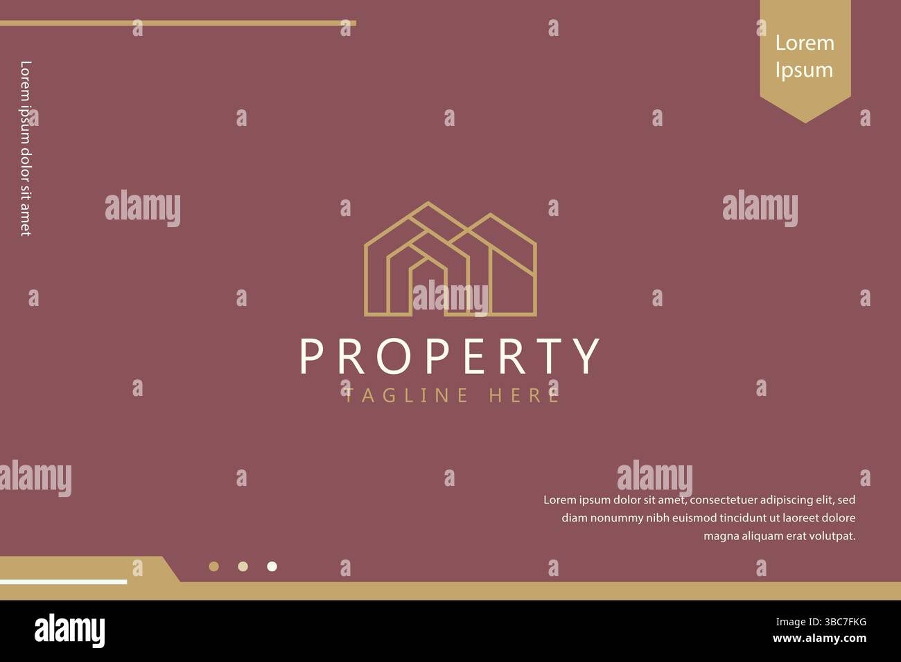 Logo Property and construction Building Business Company. Stratégie de marque Web et contexte de présentation. Illustration de Vecteur