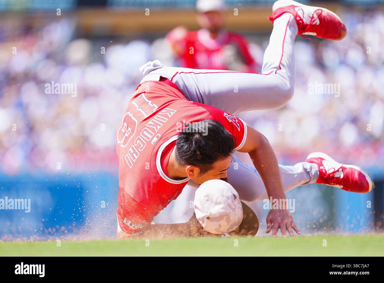 Yusei Kikuchi (Angels) 18 mai 2025 - Baseball : match de saison régulière de la MLB entre les Los Angeles Dodgers et les Los Angeles Angels au Dodger Stadium en Californie, aux États-Unis. Crédit : Creative 2/AFLO/Alamy Live News Banque D'Images