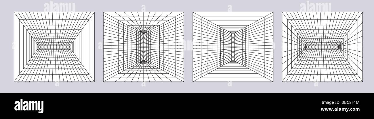 Projection de salle de grille de perspective Illustration de Vecteur