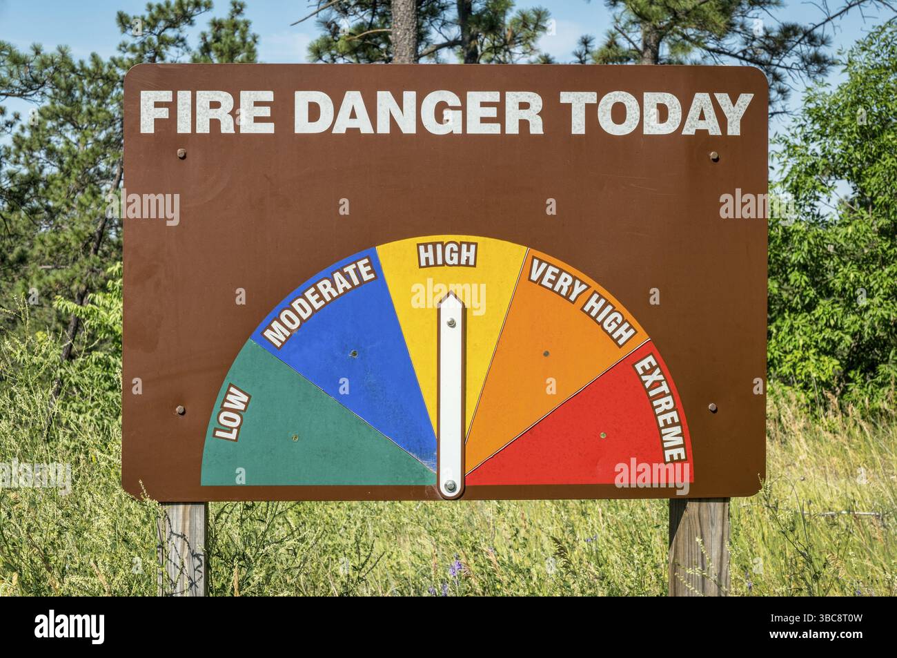 Panneau d'avertissement de danger d'incendie élevé au Nebraska Banque D'Images Panneau d'avertissement de danger d'incendie élevé au Nebraska Banque D'Images
