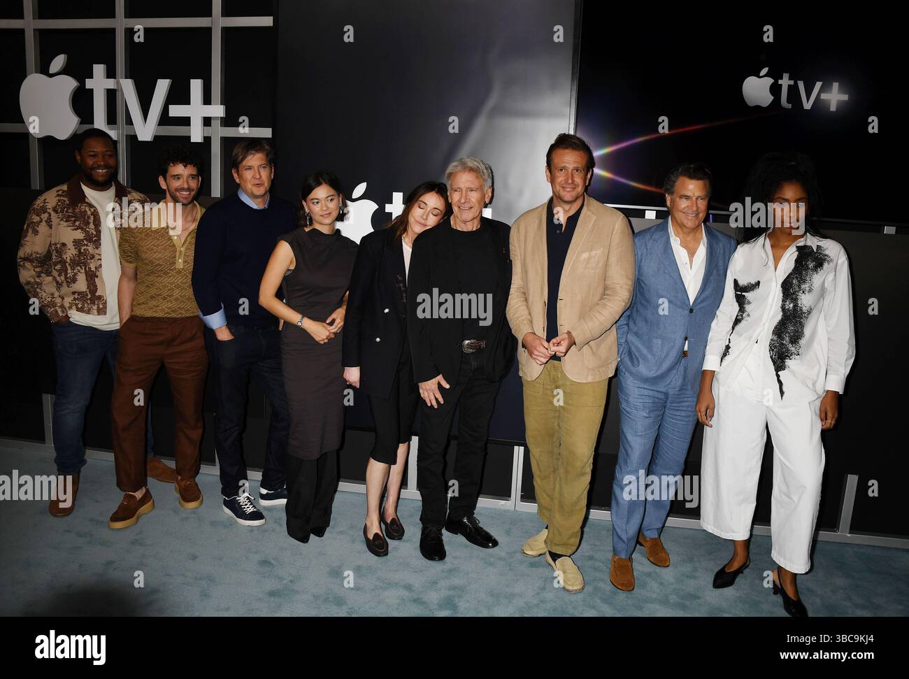 Hollywood, Californie, États-Unis. 18 mai 2025. Bill Lawrence, Luke Tennie, Michael Urie, Lukita Maxwell, Christa Miller, Harrison Ford, Jason Segel, Jessica Williams et Ted McGinley assistent à un événement FYC pour le « rétrécissement » organisé par Apple TV au Hollywood Athletic Club le 18 mai 2025 à Hollywood, Californie. Crédit : Jeffrey Mayer/Media Punch/Alamy Live News Banque D'Images