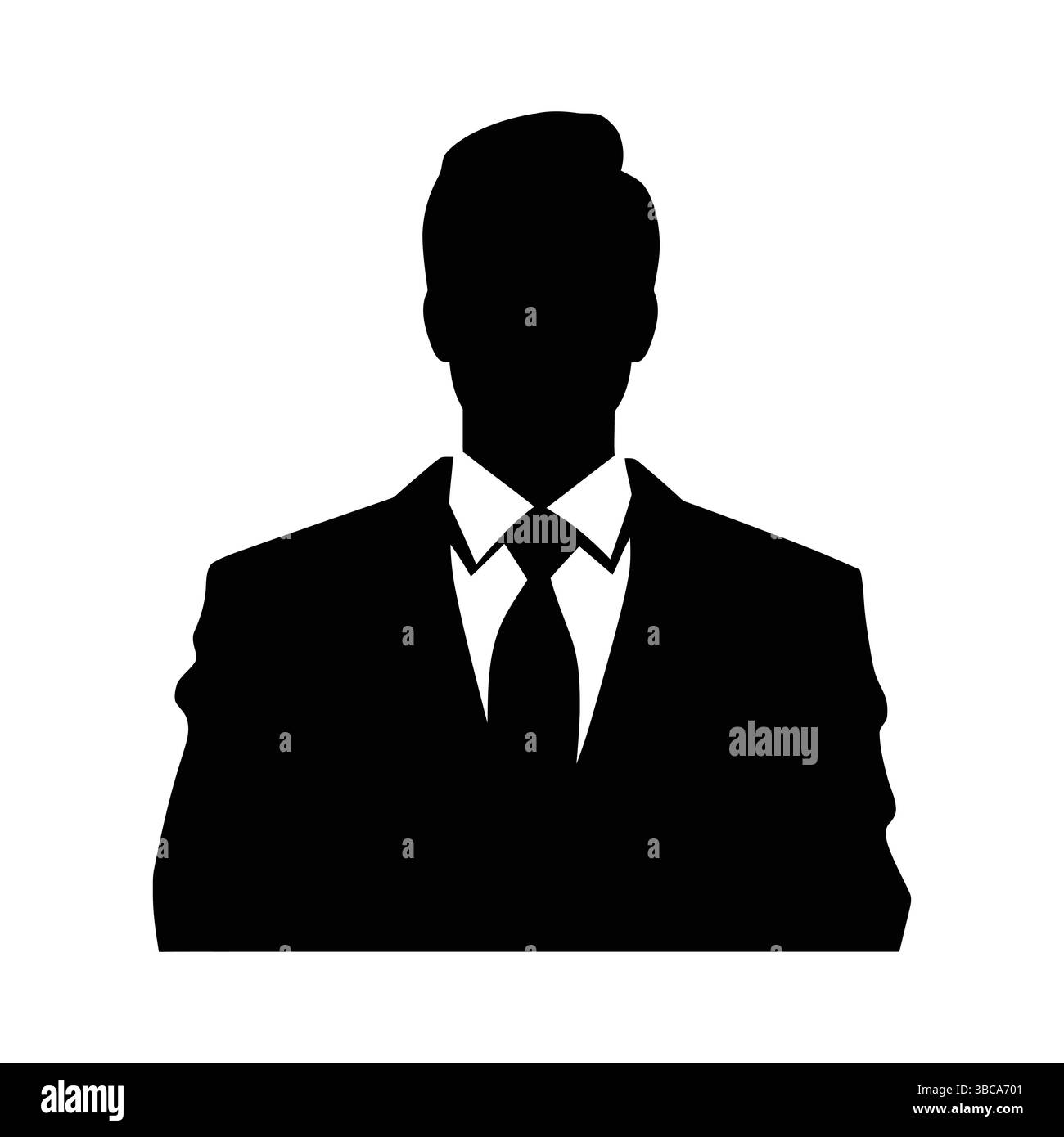 Clipart de silhouette d'homme d'affaires sur un fond blanc Illustration de Vecteur