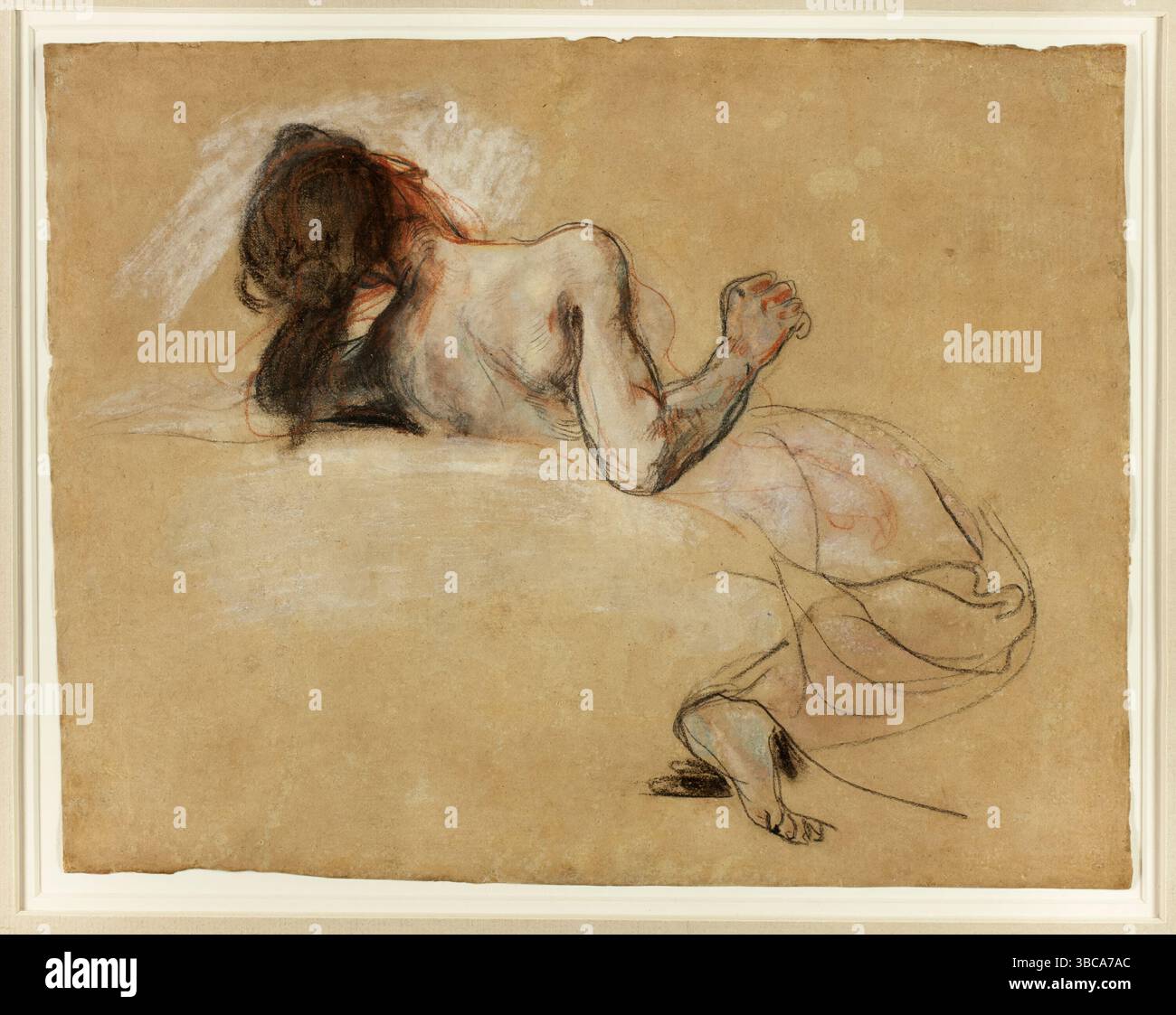 Femme accroupie. Eugène Delacroix. 1827. Banque D'Images