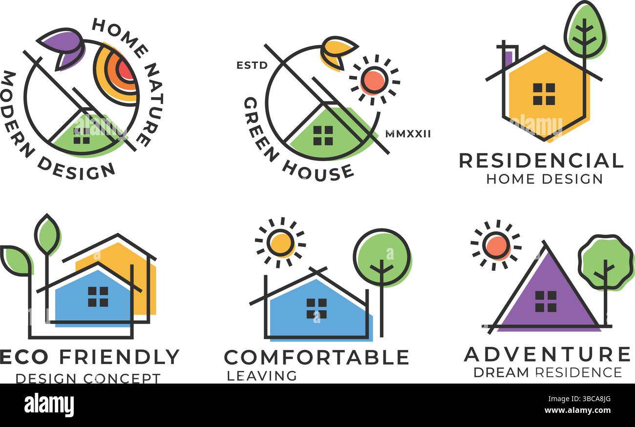 Concept de logo nature et Green House Illustration de Vecteur