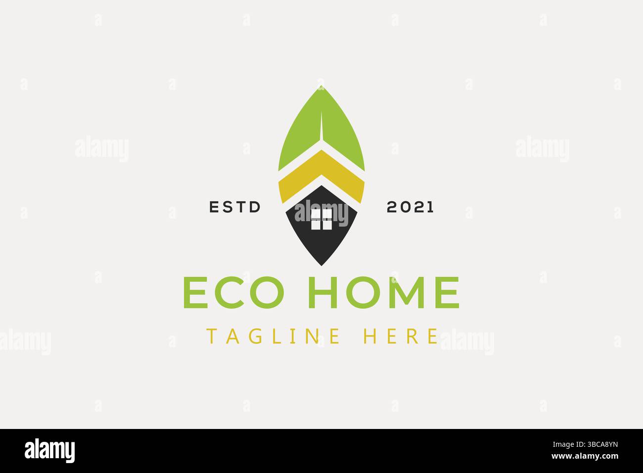Concept Eco Home Abstract Leaf logo Illustration de Vecteur