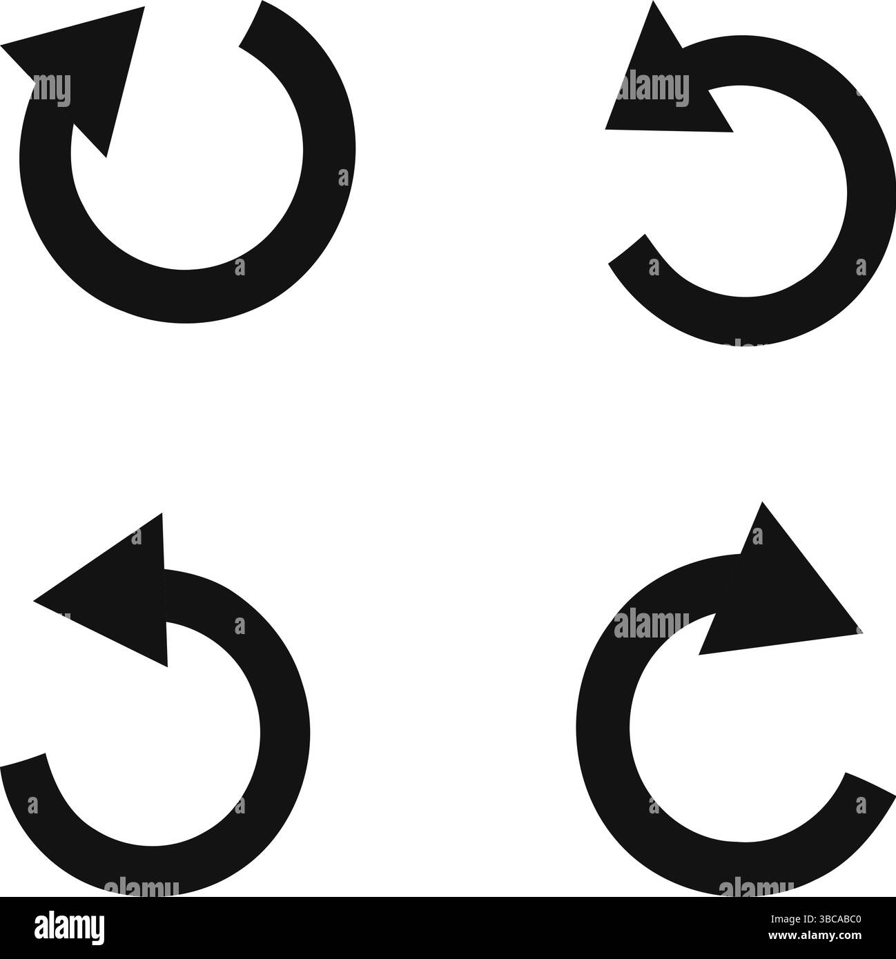 4 Actualiser le jeu d'icônes - flèche circulaire, symbole de rechargement Illustration de Vecteur