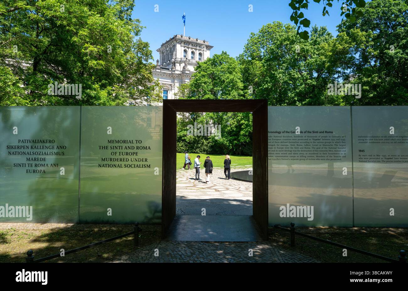 Mémorial aux sintis et aux Roms victimes du national-socialisme. Mémorial à Berlin, Allemagne. Dédié à la mémoire des Sint et des Roms européens. Banque D'Images