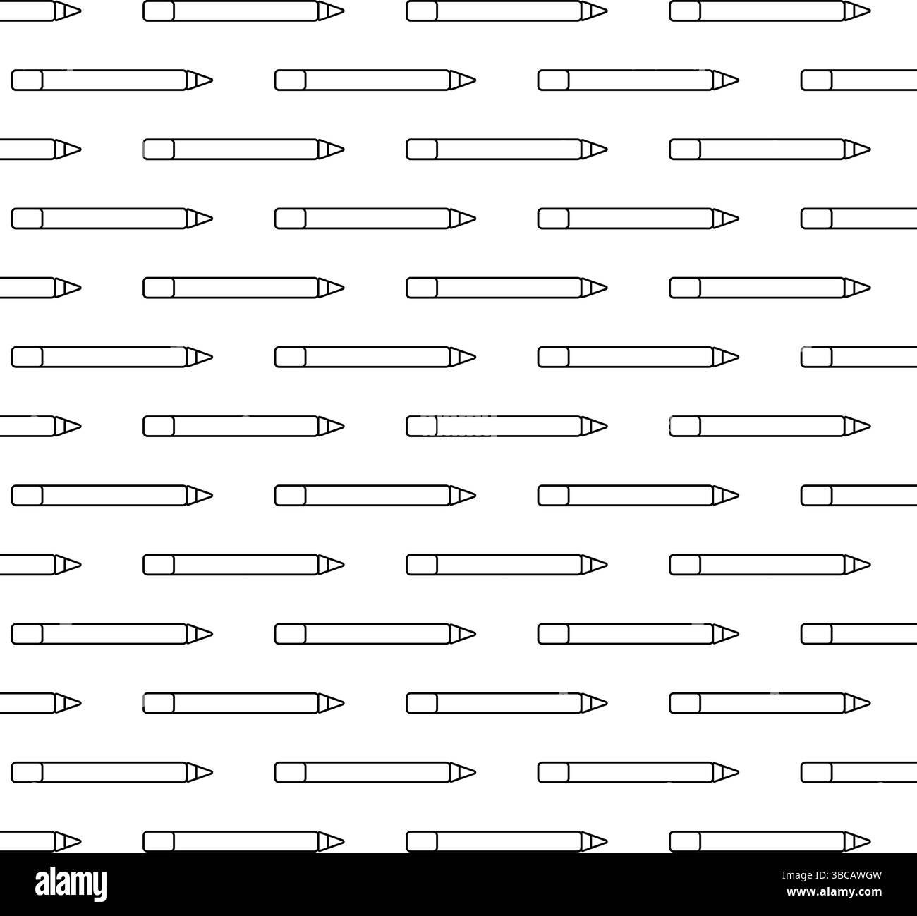 Crayon sans couture motif. Illustration de ligne graphique vectorielle. Maquillage cosmétique noir et blanc Bannière, affiche, papier d'emballage, autocollant, impression, moderne Illustration de Vecteur