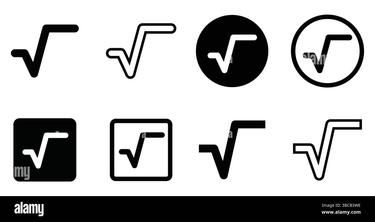 Icône racine carrée, symbole mathématique, style de ligne. formule mathématique, science égale calcul. analyse de pictogrammes pour le logo de l'application web et mobile. Illustration de Vecteur