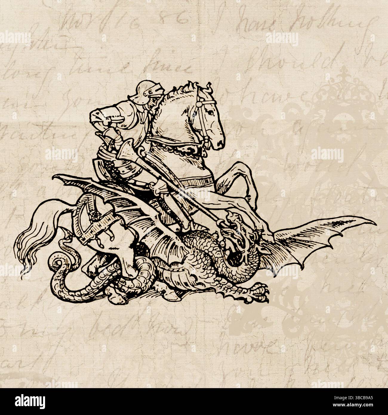 Dragon Fight. Créature dragon mythique de légendes fantastiques. Une bête féroce et puissante, parfaite pour des aventures épiques et des histoires héroïques. Banque D'Images