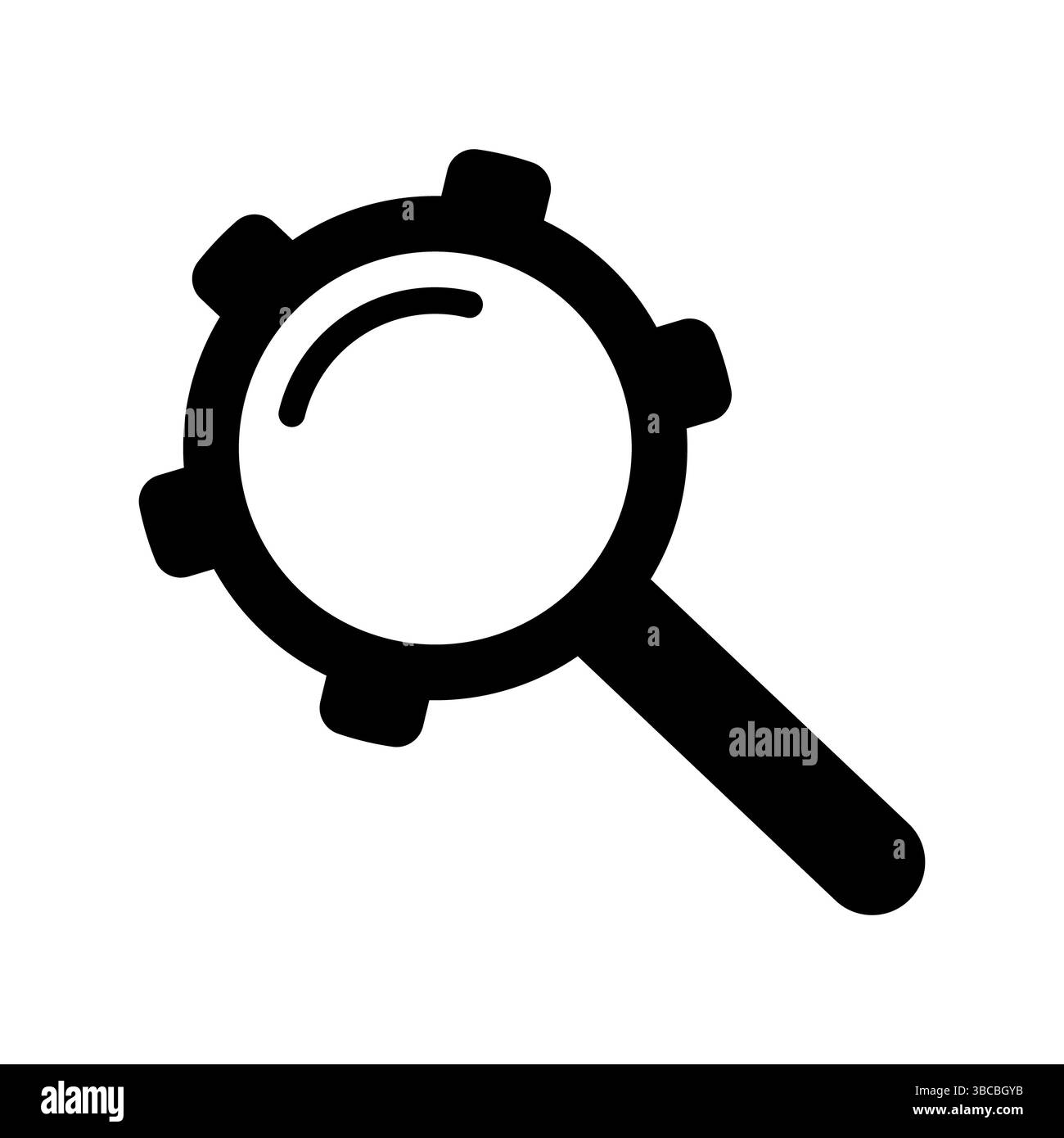 Icône des paramètres de recherche d'engrenage Banque D'Images