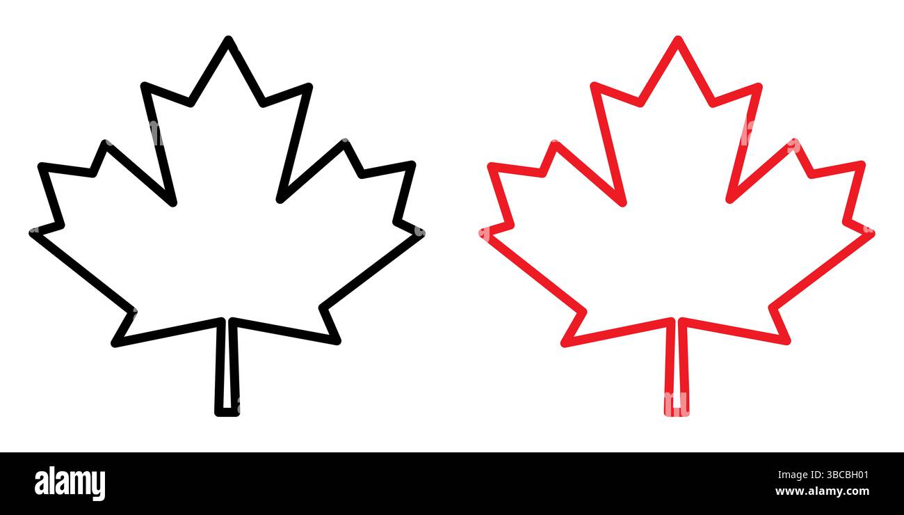 Icône drapeau feuille du Canada design simple Banque D'Images