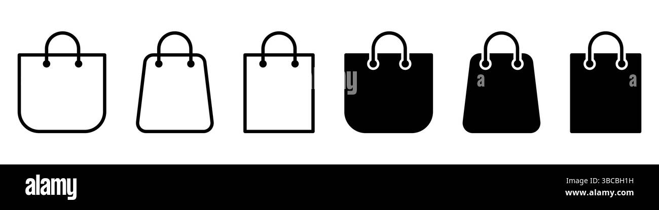 Sac à provisions icône Set design simple Banque D'Images