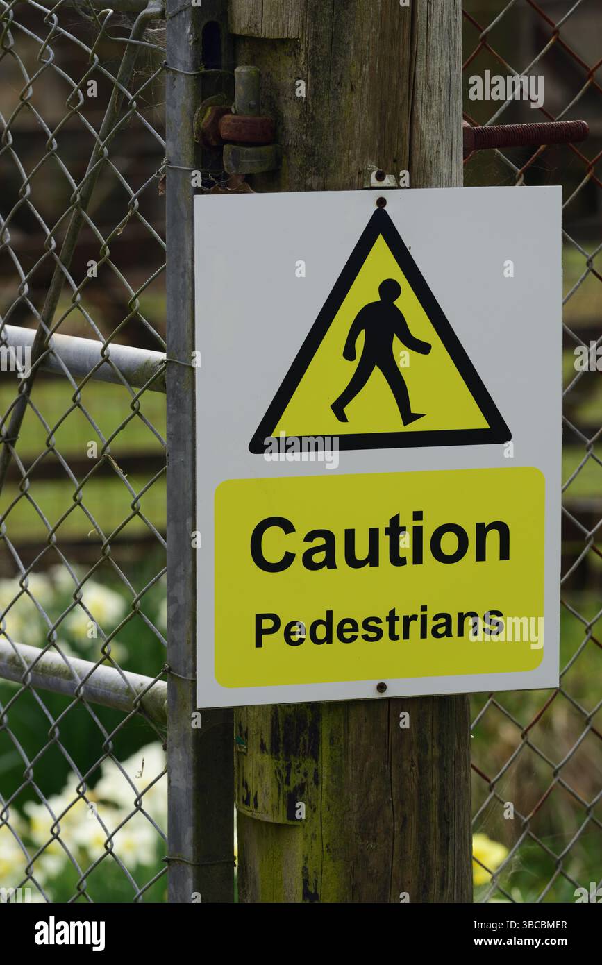 Un panneau au parc zoologique de Dartmoor. Banque D'Images