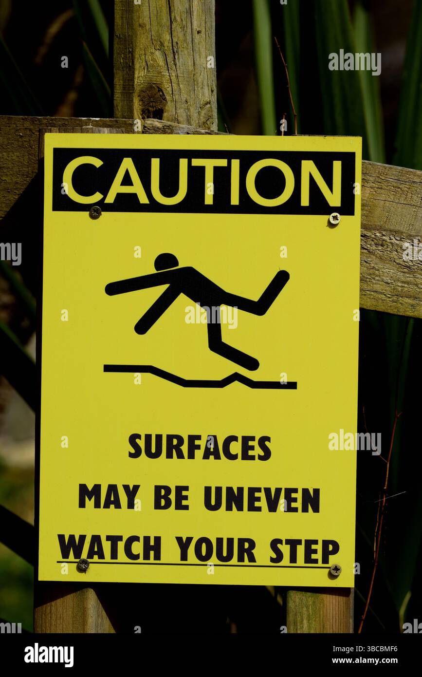 Un panneau au parc zoologique de Dartmoor. Banque D'Images