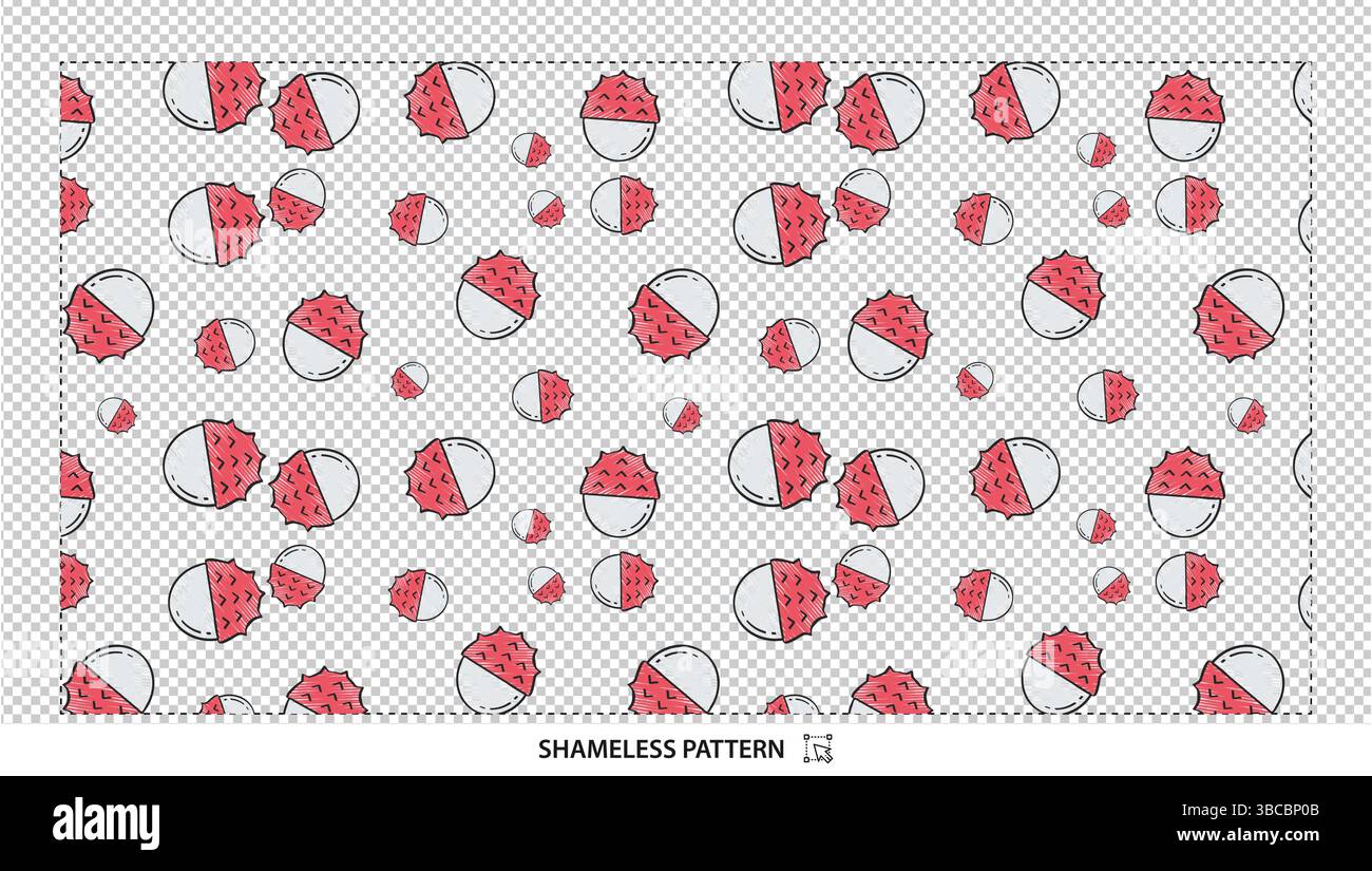 Red Lychee fruit Seamless Pattern Design de fond pour des projets à thème tropical ou exotique Illustration de Vecteur