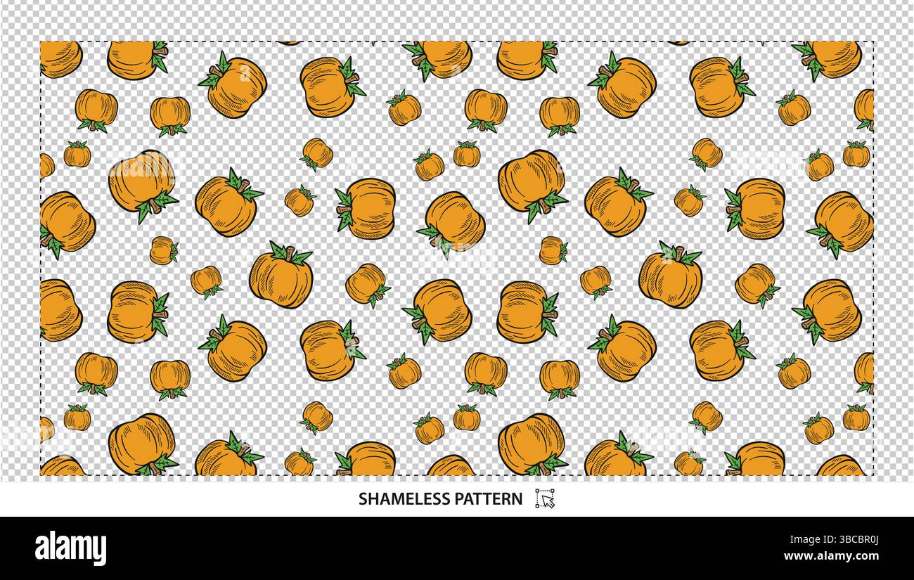 Illustration vectorielle de modèle sans couture de citrouille orange pour les conceptions de récolte d'automne Illustration de Vecteur