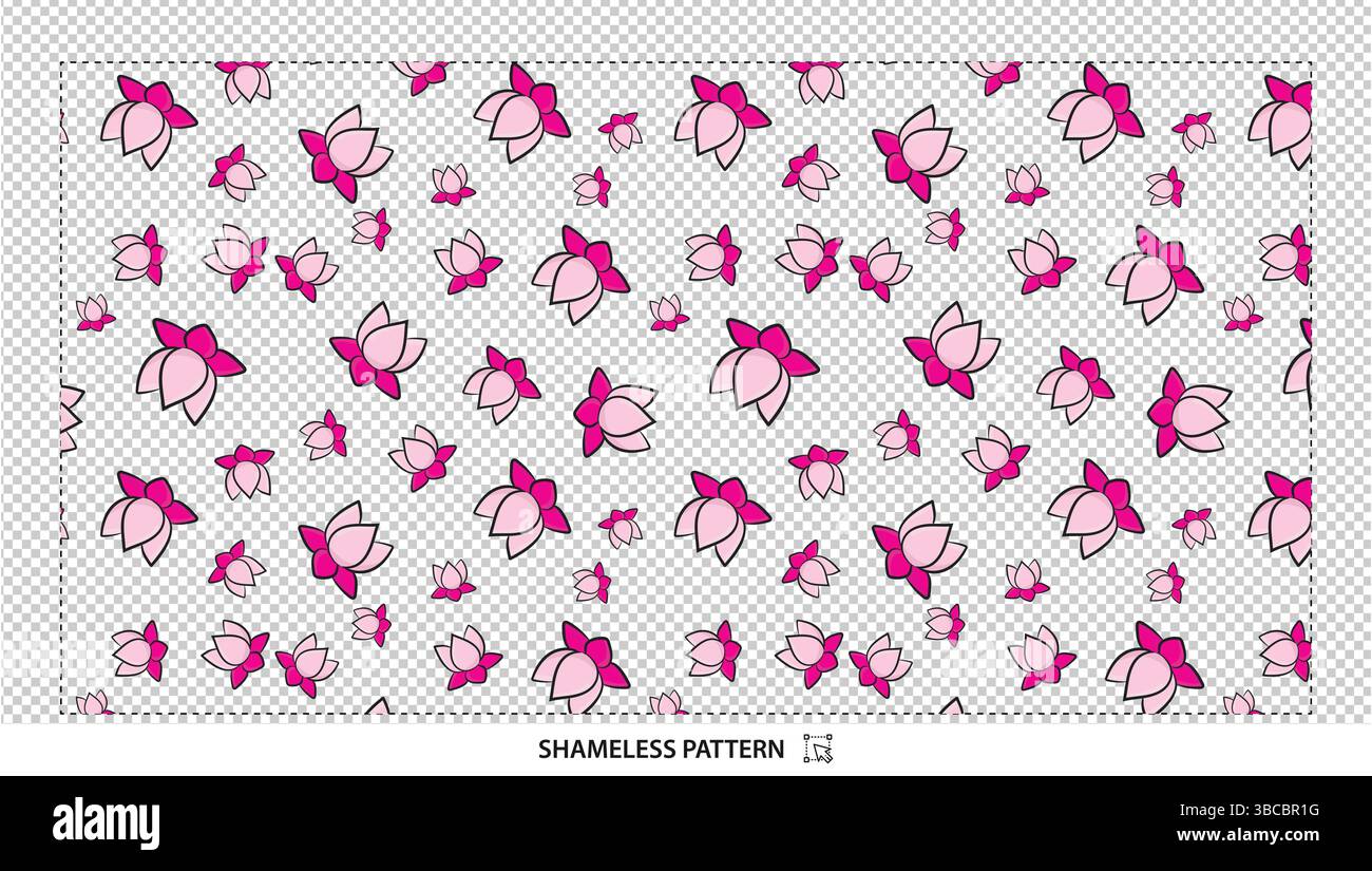 Illustration vectorielle de motif sans couture de pétales de fleurs roses pour la conception textile de tissu Illustration de Vecteur