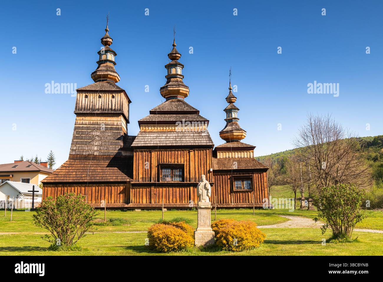 Saints Cosmas et Damian Eglise grecque catholique à Krempna, Pologne Banque D'Images