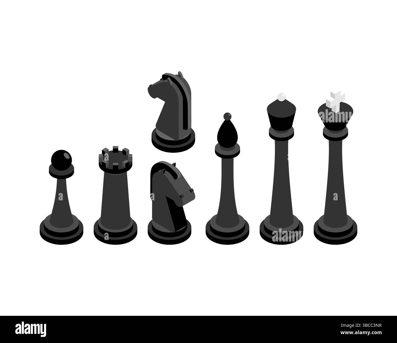 Jeu de pièces d'échecs. Ensemble pour jeu d'échecs mobile Illustration de Vecteur