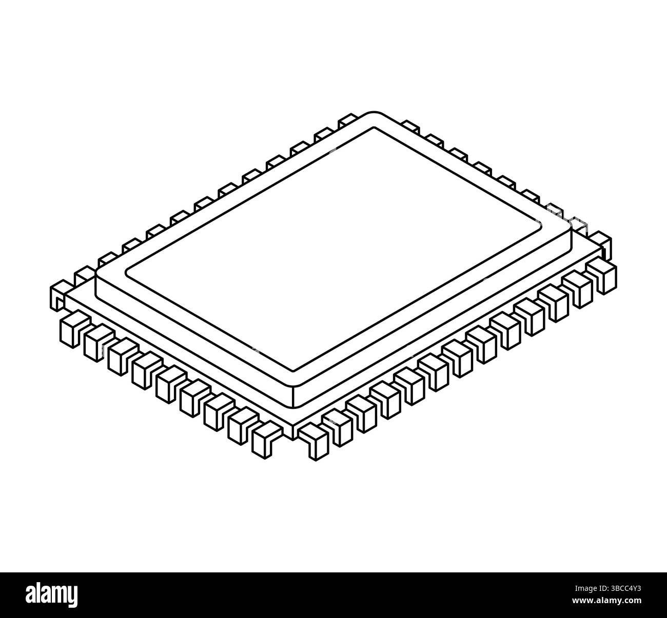 PC UC. Processeur isolé. Système central de traitement pour ordinateur Illustration de Vecteur
