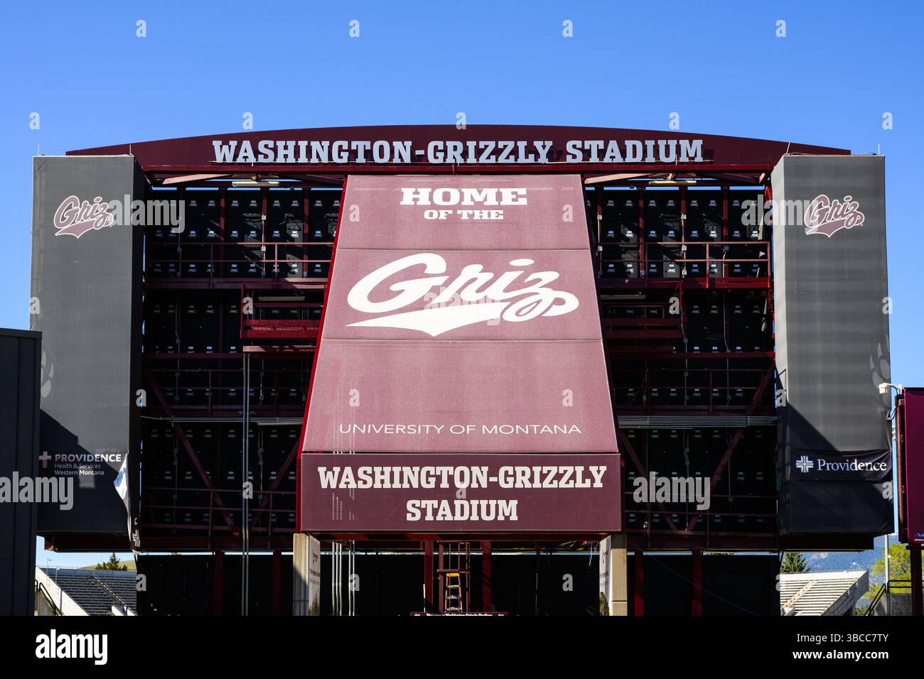 Missoula, Montana, États-Unis - 6 mai 2025 ; affichage du stade Washington Grizzly de l'Université du Montana sur place Banque D'Images