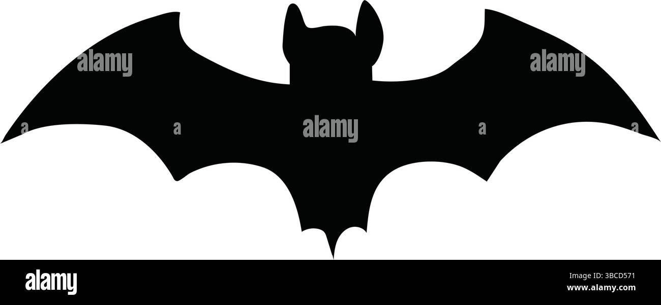 Vecteur de silhouette de chauve-souris isolé sur fond blanc pour halloween, la faune et la conception effrayante. Illustration de Vecteur