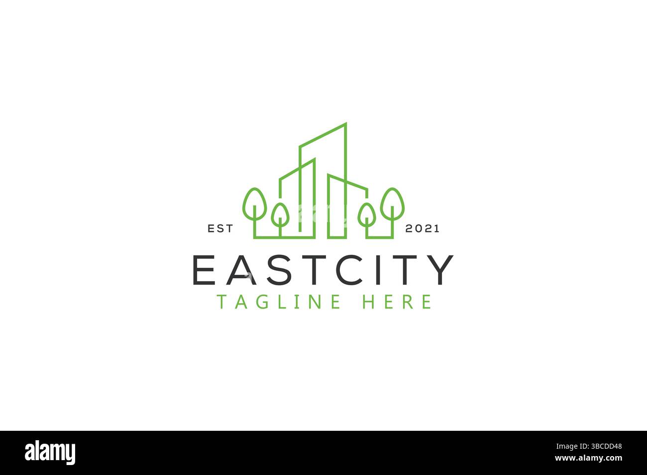 Green Building Ecology Town Modern Business logo Illustration de Vecteur
