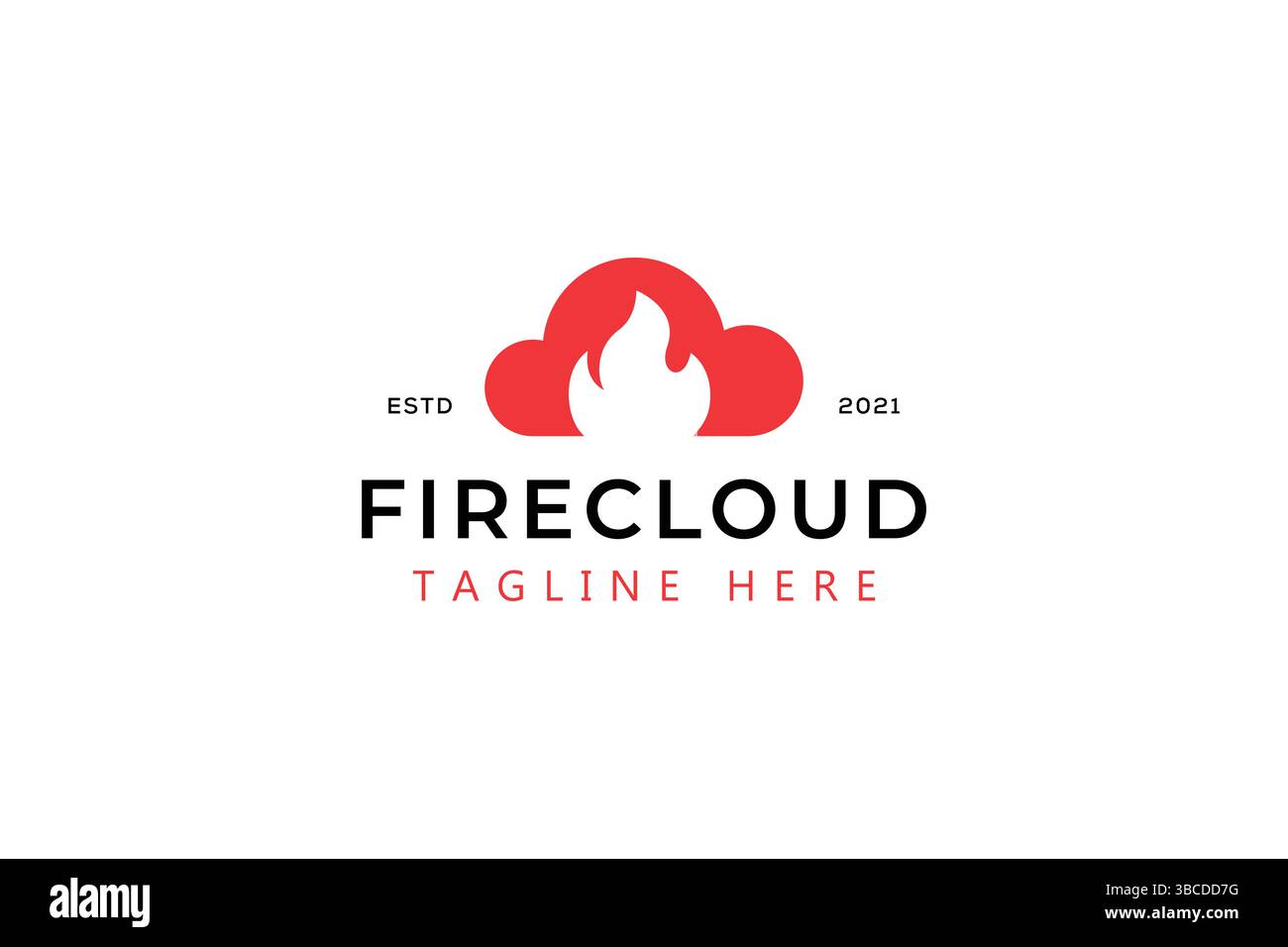 Logo moderne Fire Cloud Business and Technology Illustration de Vecteur